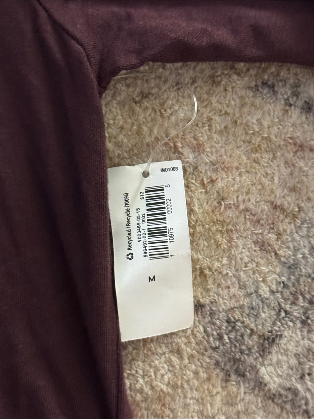 Old Navy Long Sleeve Scoop-Neck Maternity Dress in Deep Wine - Picture 3 of 4